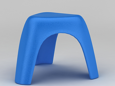 3d蓝色塑料板凳免费模型