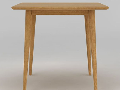 3d简约实木方桌模型