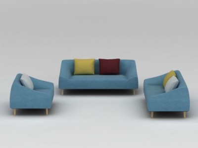 现代简约布艺组合沙发模型3d模型