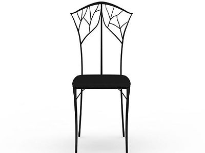 3d现代黑色铁艺椅子免费模型
