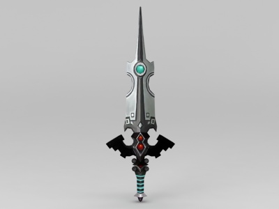 3d龙子谷游戏道具装备宝剑模型