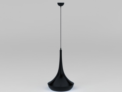 3d黑色现代简易吊灯免费模型