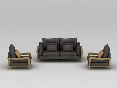 3d现代客厅休闲沙发模型
