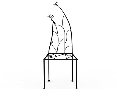 3d个性铁艺编织椅子模型