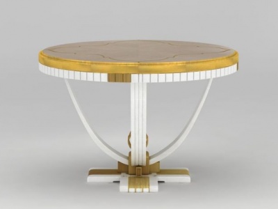 3d现代金色圆桌餐桌模型