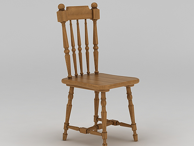 中式实木雕花椅子模型3d模型