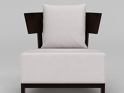 3d现代实木软包座椅模型