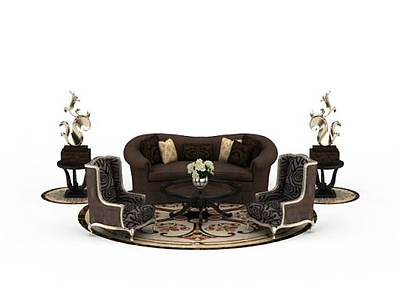 3d现代豪华欧式组合沙发模型