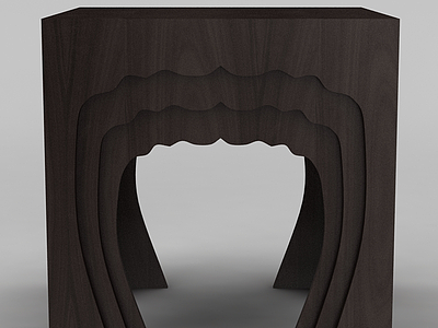 3d现代时尚实木凳子免费模型