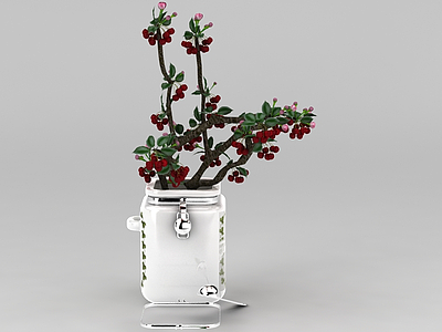 3d现代陶瓷装饰花瓶模型