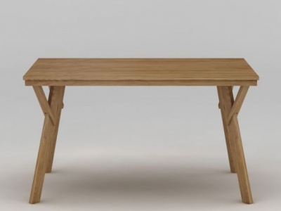3d现代简约实木餐桌模型