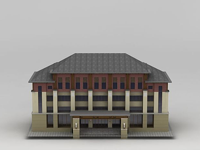 3d办公会所建筑模型