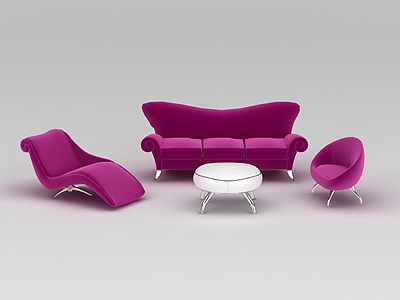 3d紫色时尚沙发坐椅免费模型