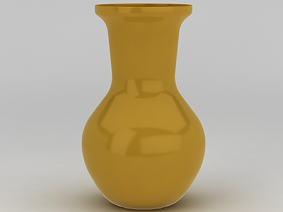 3d现代黄色陶瓷装饰品模型