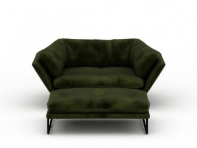 3d时尚软包布艺单人沙发免费模型