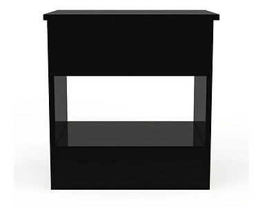 3d简约黑色床头柜边柜免费模型