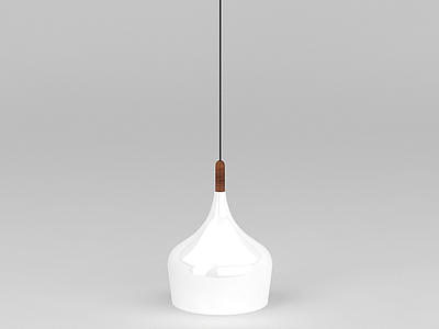 3d现代白色陶瓷吊灯免费模型