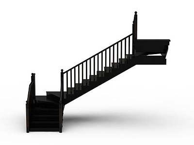 3d黑色旋转楼梯免费模型