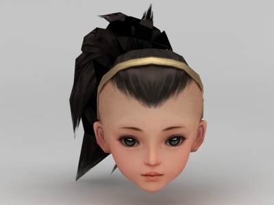 3d剑网三游戏人物发型发饰模型