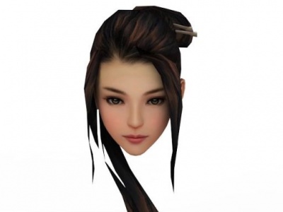 剑网三游戏人物古装美女发型模型3d模型