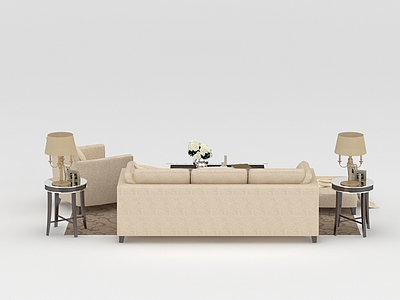 3d现代布艺组合沙发免费模型