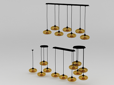 3d现代玻璃吊灯免费模型