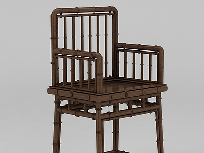 新中式实木座椅模型3d模型