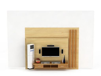 3d现代实木电视柜免费模型