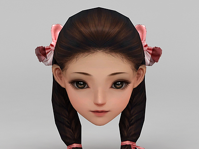 3d剑网三游戏角色女发型模型