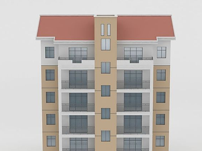 3d高层住宅楼模型