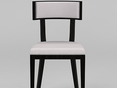 3d中式黑色实木椅子模型