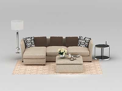 3d客厅布艺组合沙发免费模型