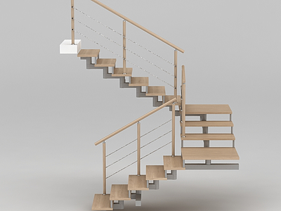 3d简约旋转楼梯免费模型