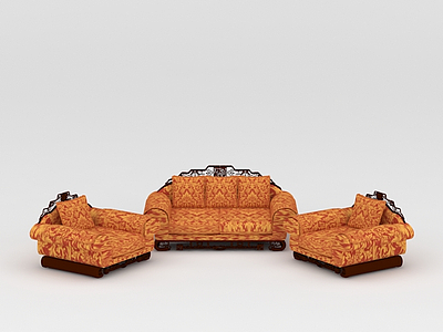 欧式时尚沙发组合模型3d模型
