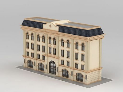 3d欧式商业住宅楼模型