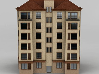 欧式高层住宅模型