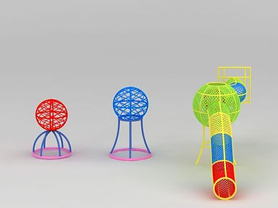 淘气堡儿童爬网筒模型3d模型