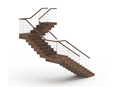 旋转实木楼梯模型3d模型