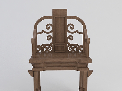 中式实木南宫椅模型3d模型