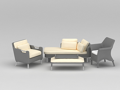 3d现代时尚拼色沙发坐椅免费模型