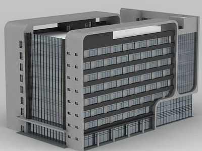 3d现代办公楼模型