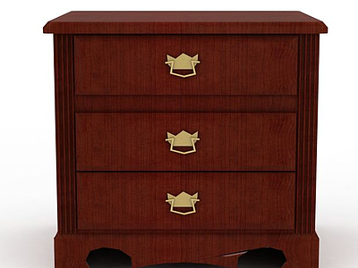 红木家具床头柜模型3d模型