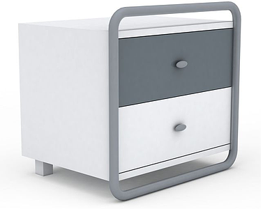 3d现代双层床头柜免费模型