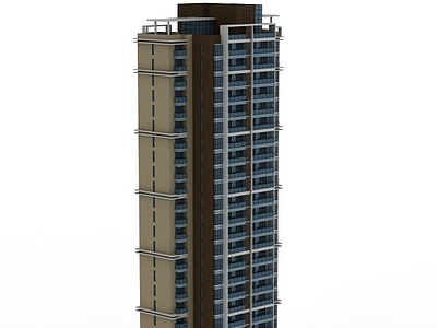 现代高层建筑配楼模型3d模型