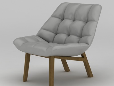 3d现代皮质软靠沙发椅模型