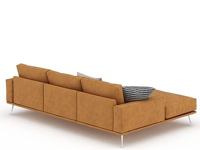 棕色布艺沙发组合模型3d模型