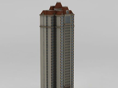 3d简欧高层住宅建筑模型