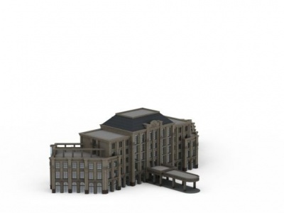 3d欧式商务办公楼建筑模型