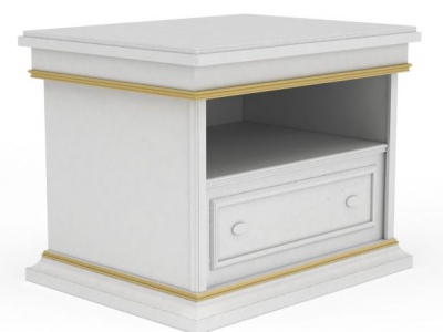 3d现代白色实木床头柜免费模型