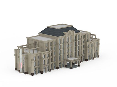 3d办公楼建筑外观模型